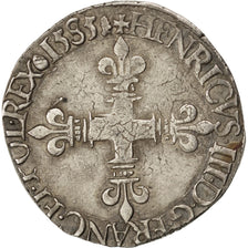 FRANCE, 1/4 Ecu, 1585, La Rochelle, EF(40-45), Silver, Sombart #4662, 9.62