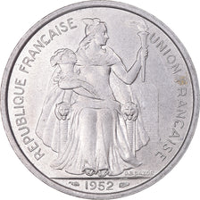 Münze, FRENCH OCEANIA, 5 Francs, 1952, Paris, UNZ, Aluminium, KM:4