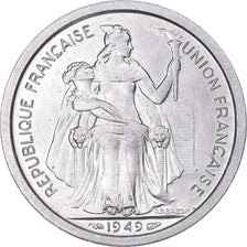 Moneta, OCEANIA FRANCESE, 2 Francs, 1949, Paris, SPL+, Alluminio, KM:3