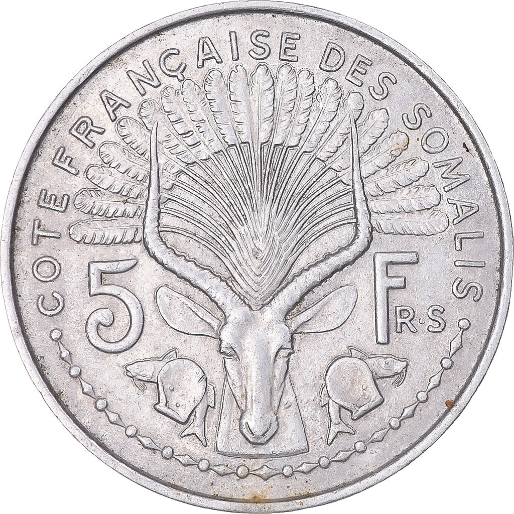 Moneta, Costa francese dei somali, 5 Francs, 1948, Paris, BB+, Alluminio, KM:6