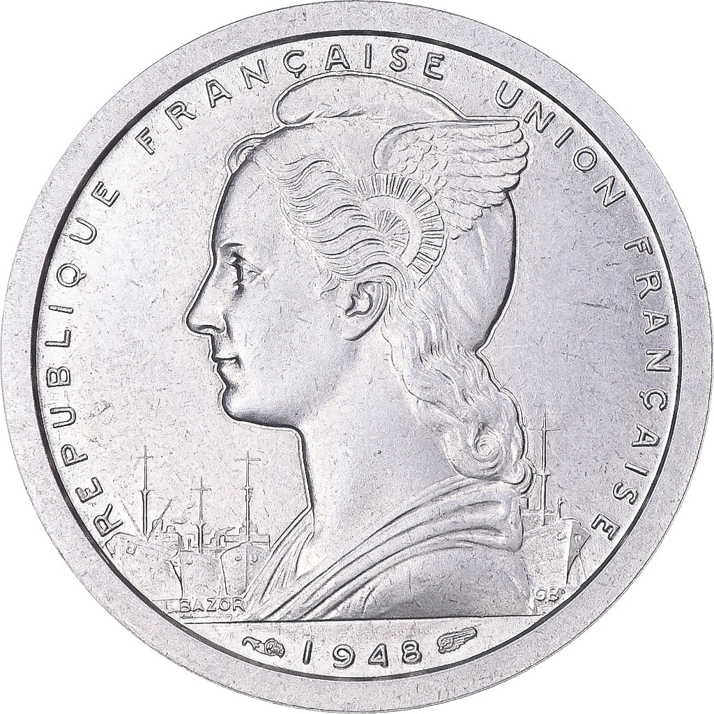 Monnaie, Côte française des Somalis, 2 Francs, 1948, Paris, SUP+, Aluminium