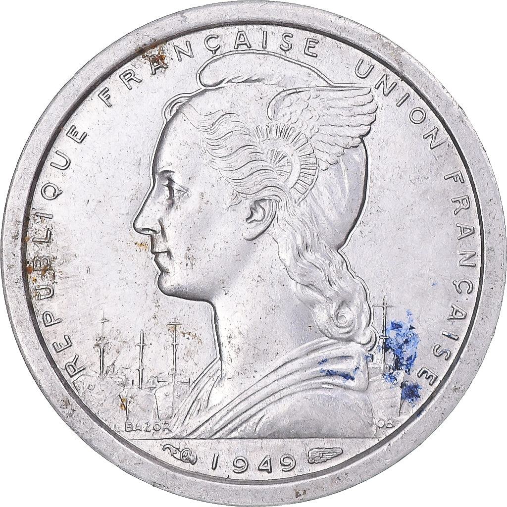 Coin, French Somaliland, Franc, 1949, Paris, EF(40-45), Aluminum, KM:4