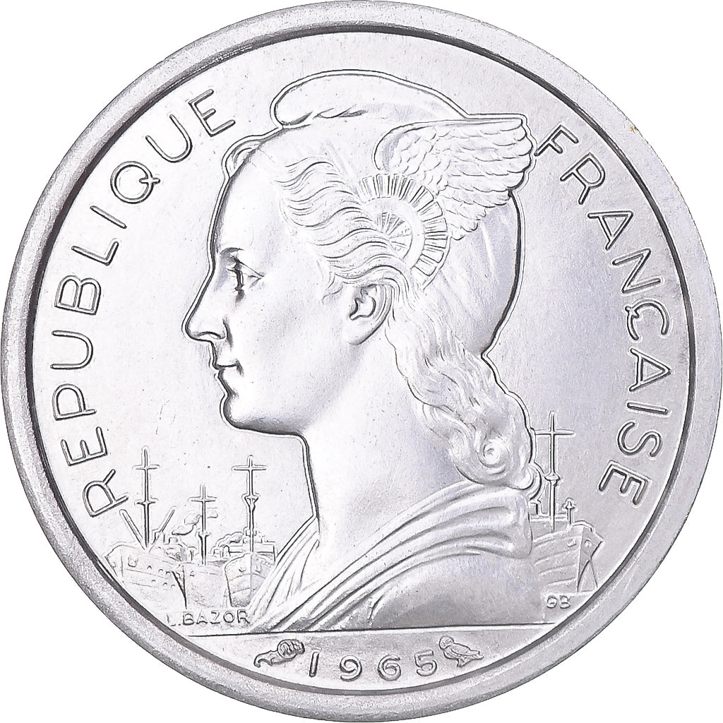 Coin, French Somaliland, Franc, 1965, Paris, MS(64), Aluminum, KM:8