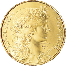 Francja, medal, Révolution française, 1981, PROJET, MS(65-70), Złoto