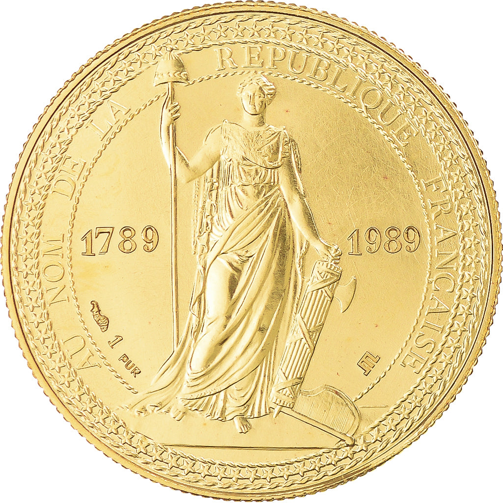 França, medalha, Révolution française, 1981, PROJET, MS(65-70), Dourado