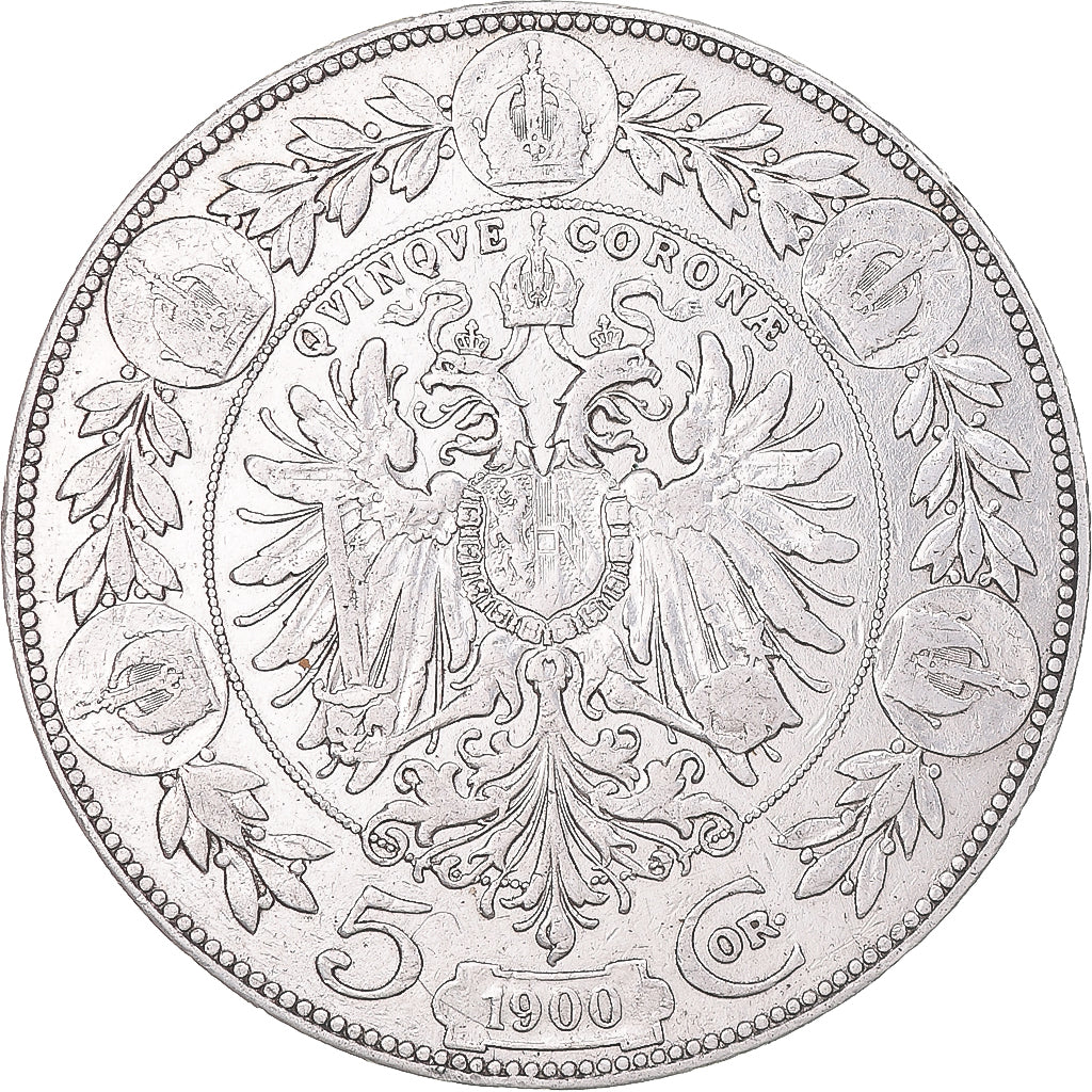 Münze, Österreich, Franz Joseph I, 5 Corona, 1900, Vienna, S+, Silber, KM:2807
