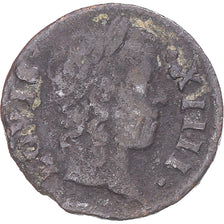 Coin, France, Louis XIV, Denier Tournois, 1649, Paris, VF(20-25), Copper