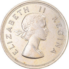 Moneda, Sudáfrica, Elizabeth II, 5 Shillings, 1953, Pretoria, MBC, Plata, KM:52