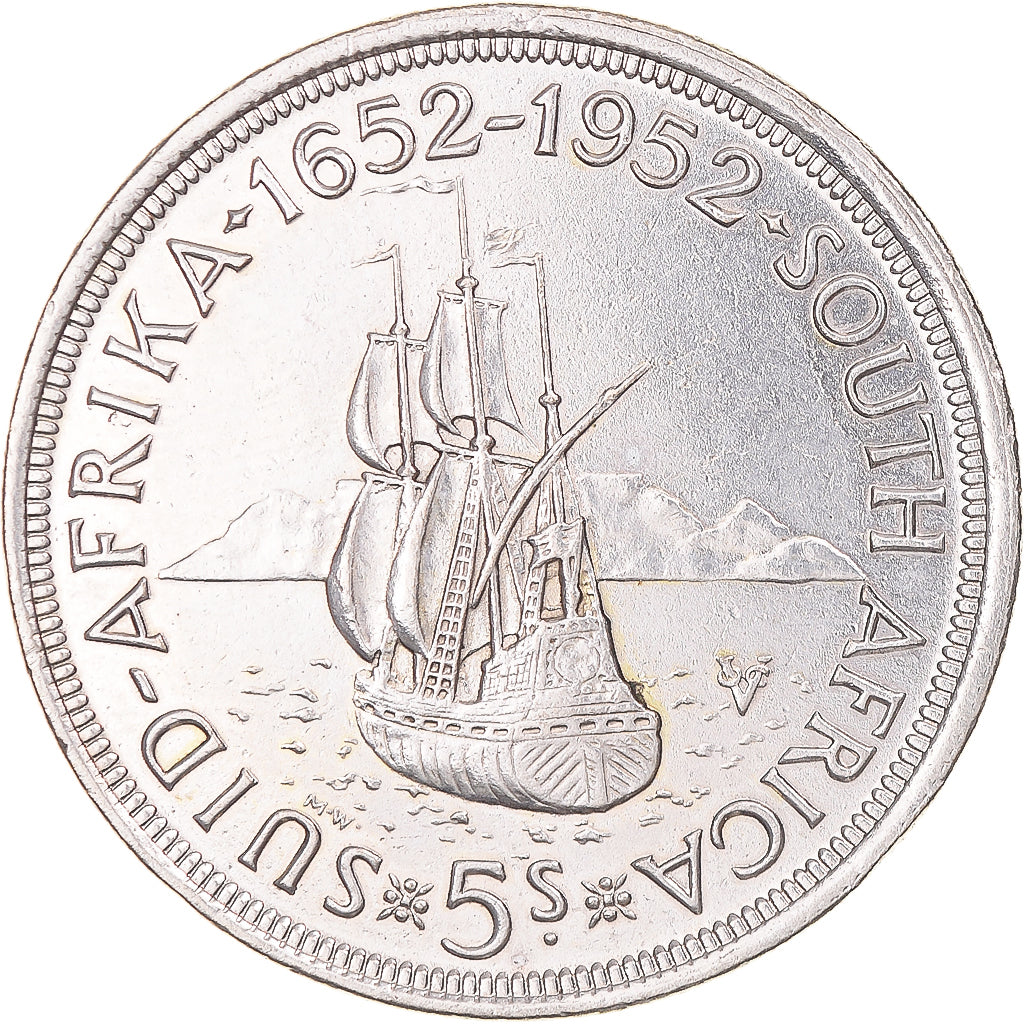 Monnaie, Afrique du Sud, George VI, 5 Shillings, 1952, Pretoria, TTB+, Argent