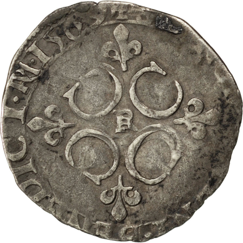 Charles IX, Sol parisis, 1569 R, Saint-André de Villeneuve-lès-Avignon, Sombart 