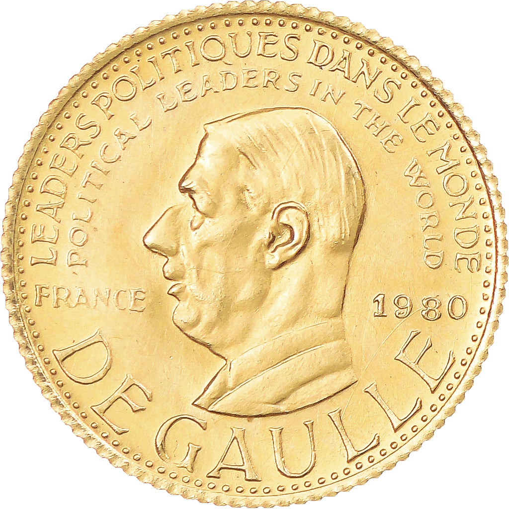 France, Médaille, Charles De Gaulle, 1980, SUP+, Or