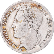 Moneta, Belgio, Leopold I, 5 Francs, 1835, Brussels, Edge B, MB+, Argento