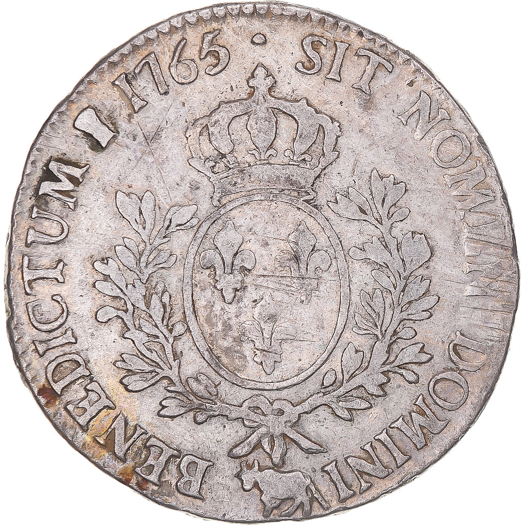 Moneda, Francia, Louis XV, Écu de Béarn au bandeau, 1765, Pau, BC+, Plata