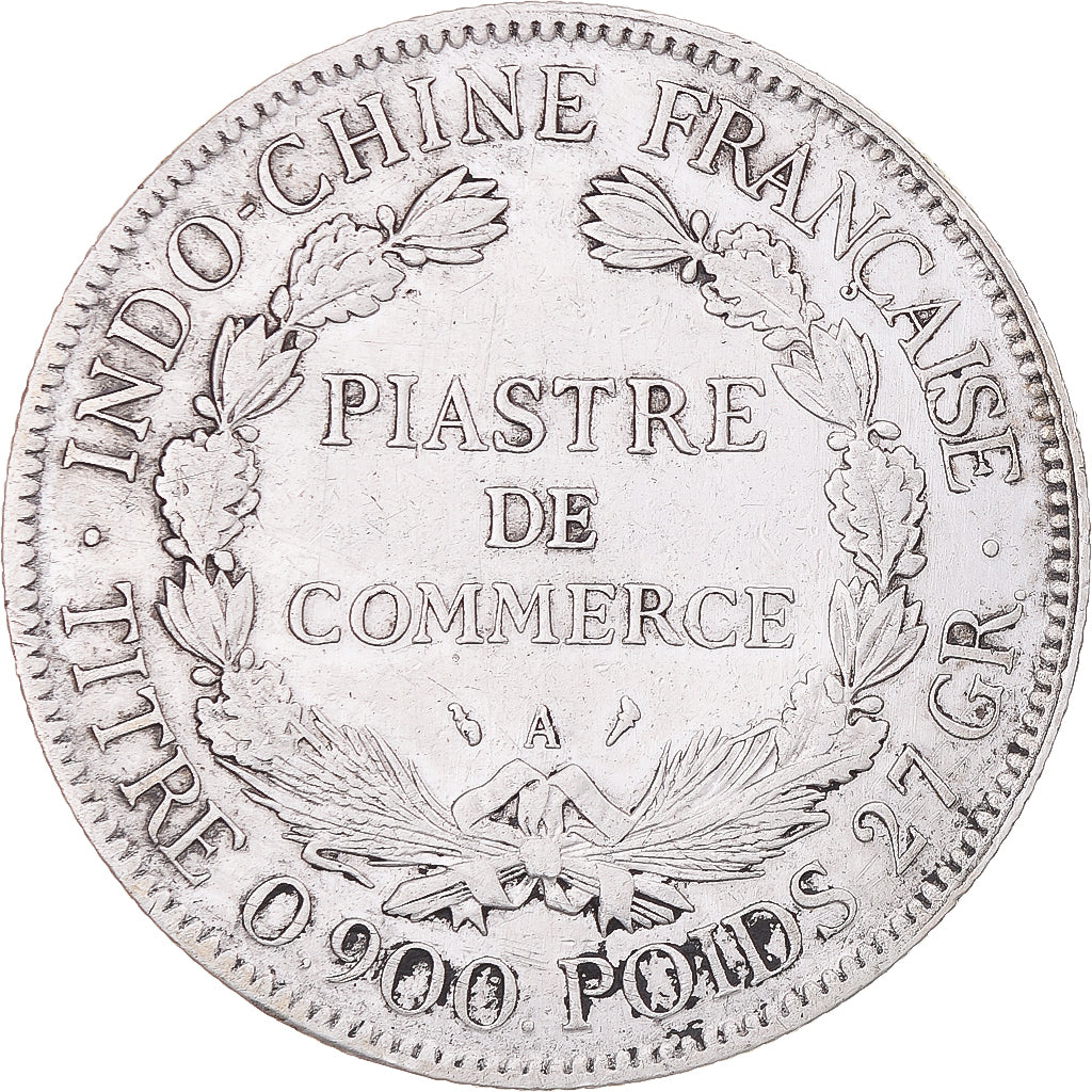 Coin, FRENCH INDO-CHINA, Piastre, 1908, Paris, VF(30-35), Silver, KM:5a.1