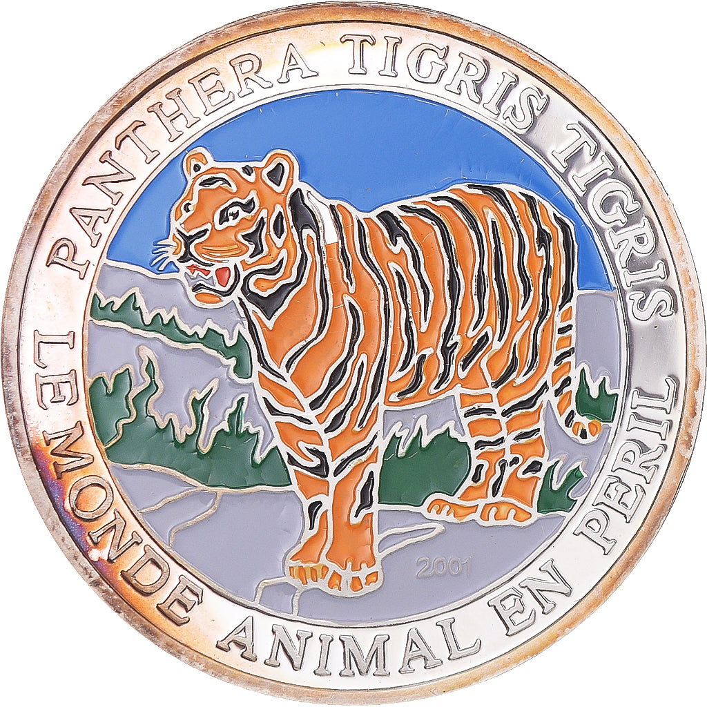 Moneta, Togo, Série des espèces menacées - Tigre, 500 Francs, 2001, SPL