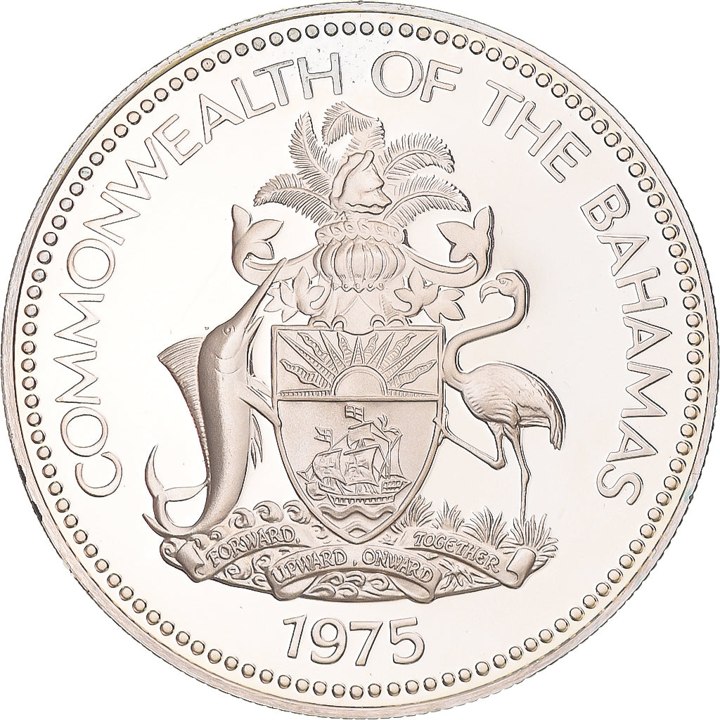 Coin, Bahamas, Elizabeth II, Dollar, 1975, Franklin Mint, U.S.A., Proof