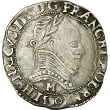 Moneda, Francia, Demi Franc, 1590, Toulouse, MBC, Plata, Sombart:4716