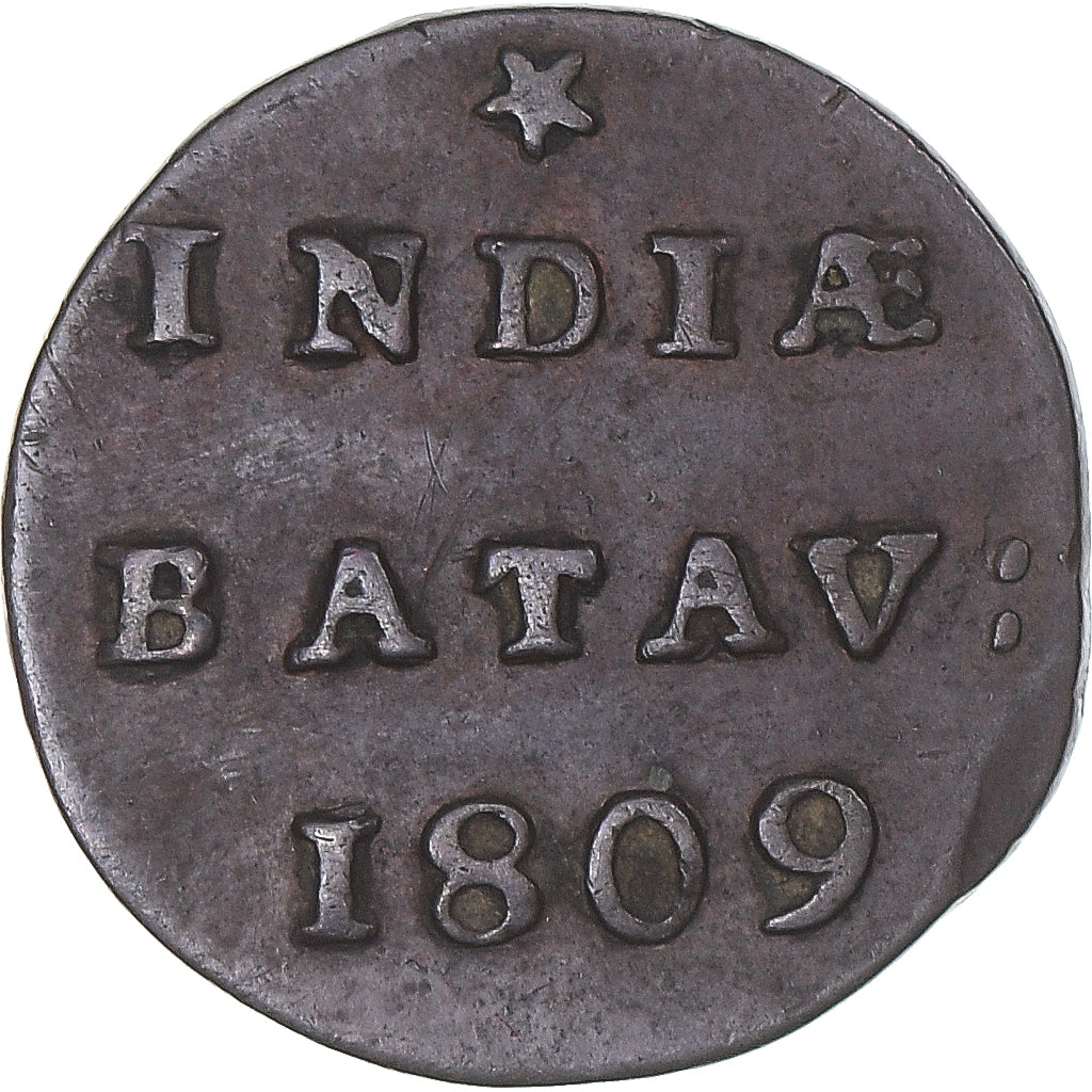 Monnaie, Indes orientales néerlandaises, 1/2 Duit, 1809, Dordrecht, TTB