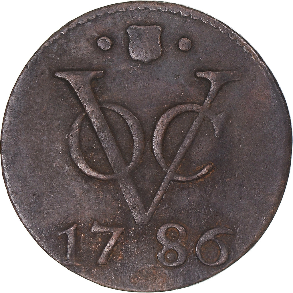 Moneda, INDIAS ORIENTALES HOLANDESAS, Duit, 1786, Utrecht, VOC, BC+, Cobre