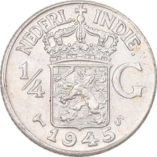 Monnaie, Indes orientales néerlandaises, Wilhelmina I, 1/4 Gulden, 1945, San