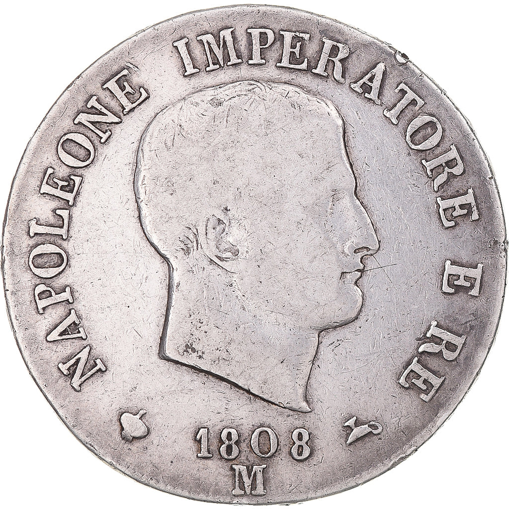 Munten, Italiaanse staten, KINGDOM OF NAPOLEON, Napoleon I, 5 Lire, 1808, Milan
