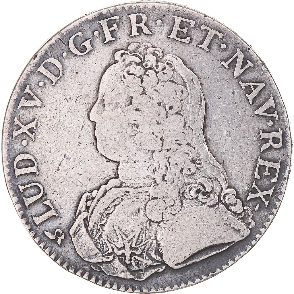 Coin, France, Louis XV, Ecu aux branches d'olivier, 1726, Rouen, VF(30-35)