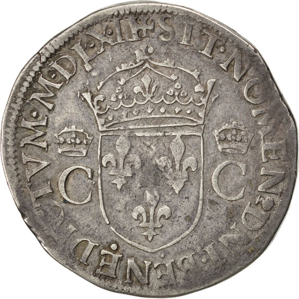 Francia, Teston, 1562, Rouen, MB, Argento, Sombart:4602