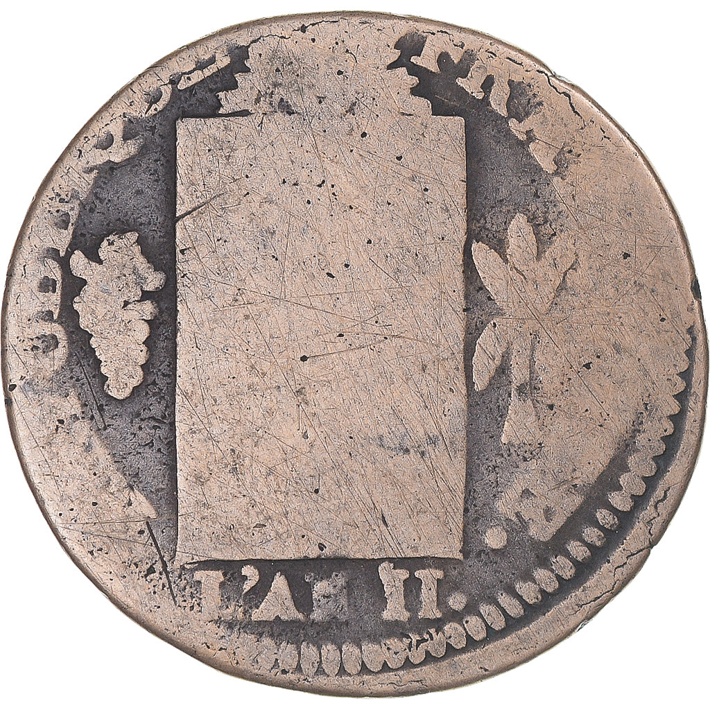 Moneda, Francia, Sol aux balances françoise, AN II, Dijon, BC, Métal de