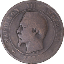 Moneta, Francia, Napoleon III, 10 Centimes, 1854, Marseille, MB, Bronzo