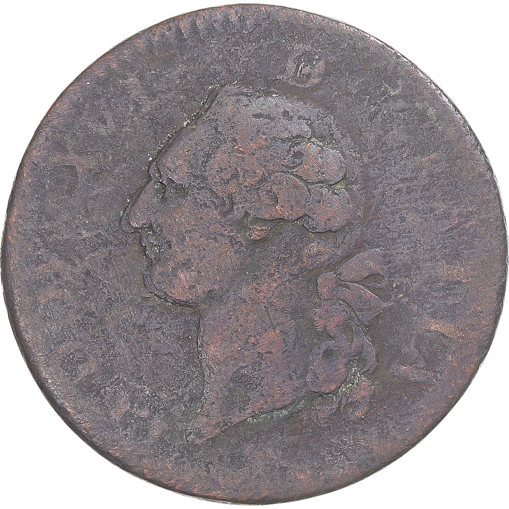 Coin, France, Louis XVI, Sol, 1791, Paris, VF(20-25), Copper, KM:578.1