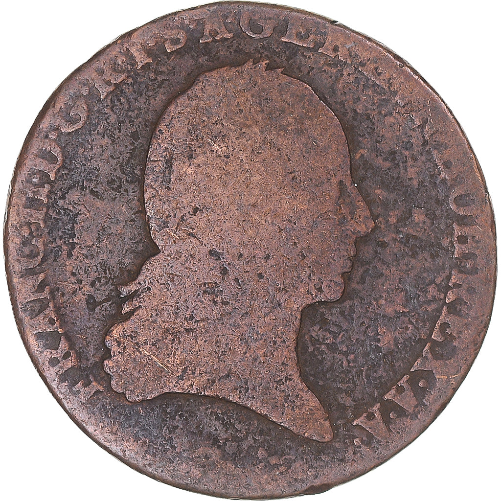 Moneta, Austria, Franz II, 3 Kreuzer, 1800, B+, Rame