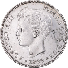 Coin, Spain, Alfonso XIII, 5 Pesetas, 1899, Madrid, MS(60-62), Silver, KM:707