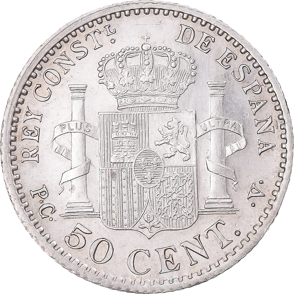 Monnaie, Espagne, Alfonso XIII, 50 Centimos, 1904, Madrid, SUP, Argent, KM:723