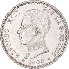 Moneda, España, Alfonso XIII, 2 Pesetas, 1905, Madrid, EBC, Plata, KM:725