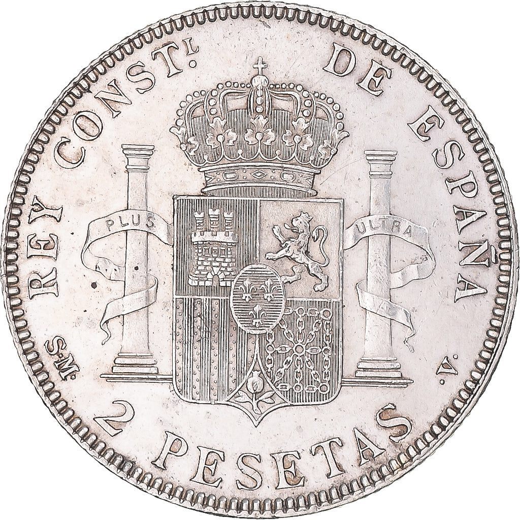 Moneda, España, Alfonso XIII, 2 Pesetas, 1905, Madrid, EBC, Plata, KM:725