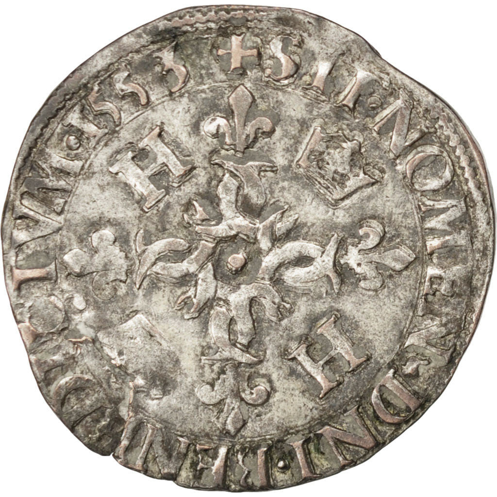 Coin, France, Douzain, 1553, Paris, EF(40-45), Billon, Sombart:4380