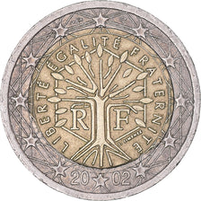 France, 2 Euro, 2002, Paris, Fautée, TTB, Bimétallique, KM:1289