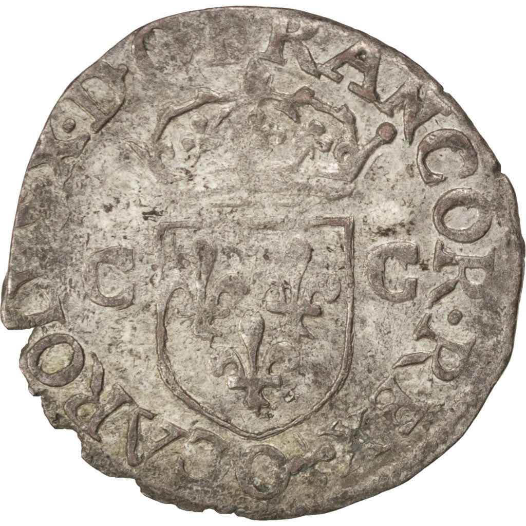 Moneta, Francja, Douzain, 1593, Riom, EF(40-45), Bilon, Sombart:4414