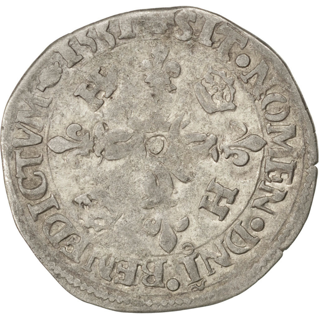 Coin, France, Douzain, 1551, Rennes, VF(30-35), Billon, Sombart:4380