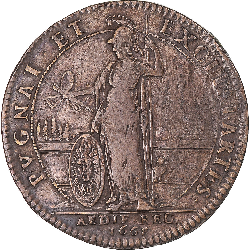 France, Token, Administration des Bâtiments du Roi, Louis XIV, 1668, VF(30-35)