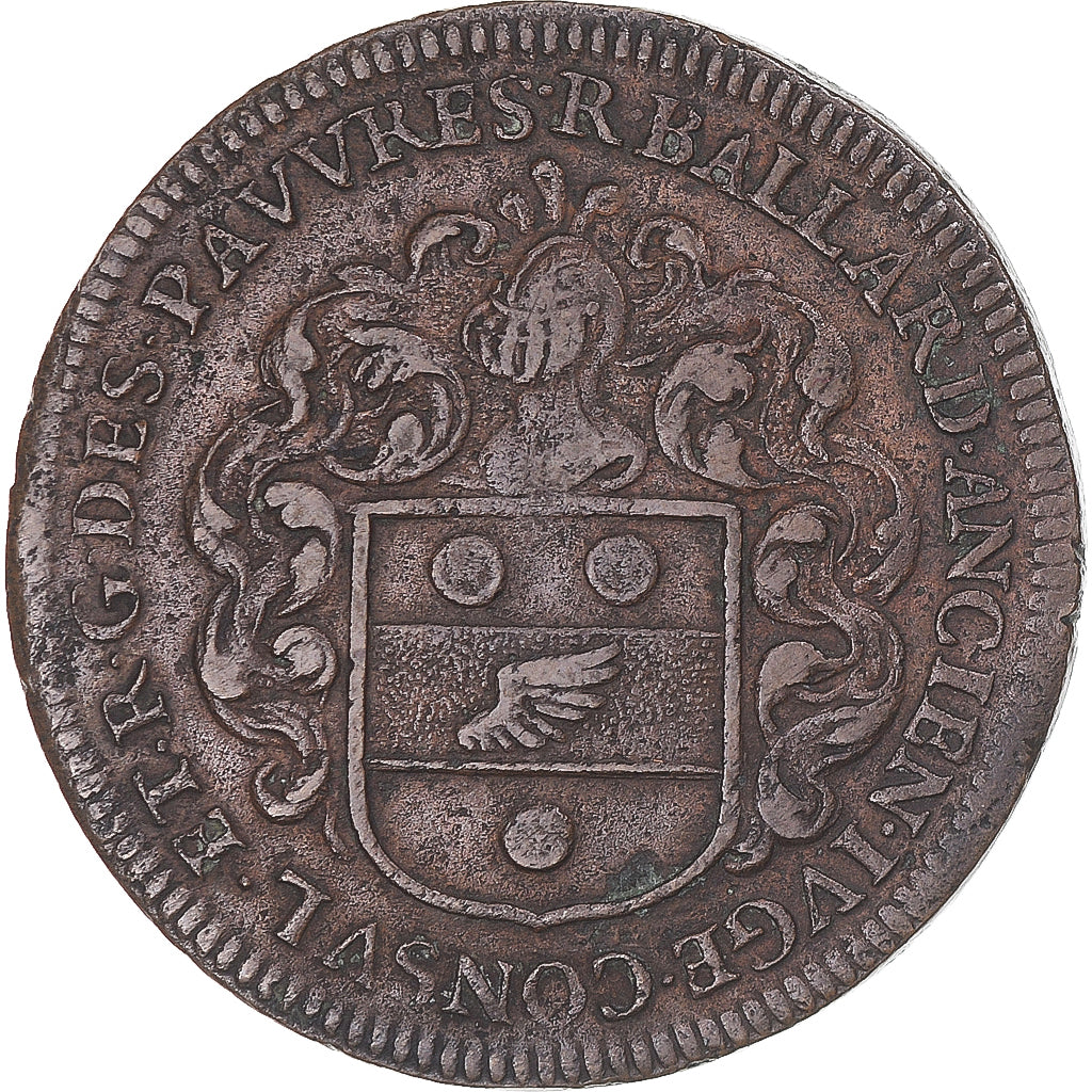 France, Token, Robert Ballard, receveur général des pauvres, 1664, EF(40-45)