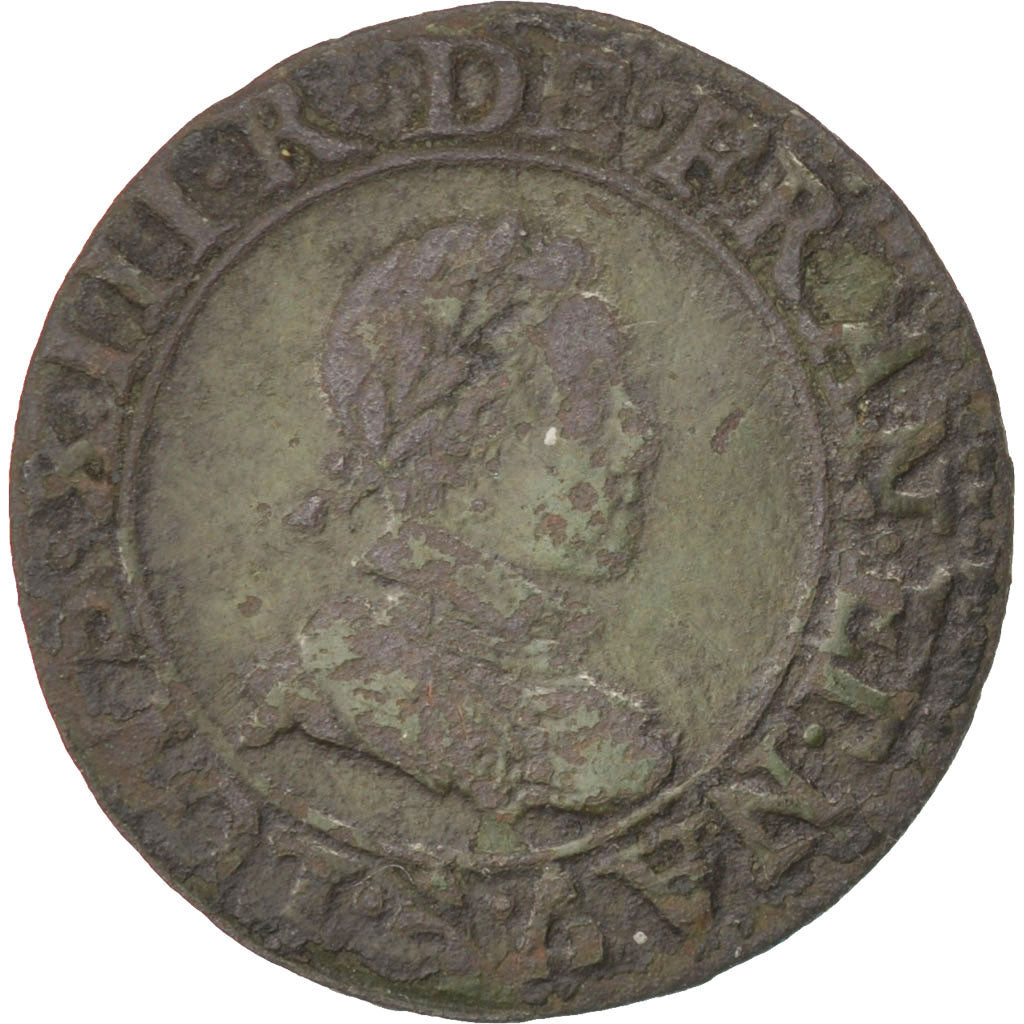 FRANCE, Double tournois, buste enfantin, Double Tournois, 1615, Paris, KM...