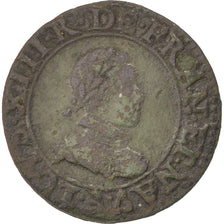 FRANCE, Double tournois, buste enfantin, Double Tournois, 1615, Paris, KM...