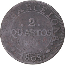 Monnaie, Espagne, BARCELONA, Joseph (Jose) Napolean, 2 Quartos, 1808, Barcelona