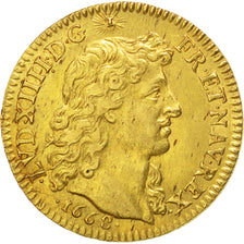 FRANCE, Louis d'or à la tête nue, Louis D'or, 1668, Paris, KM #219.1, AU(50-53),