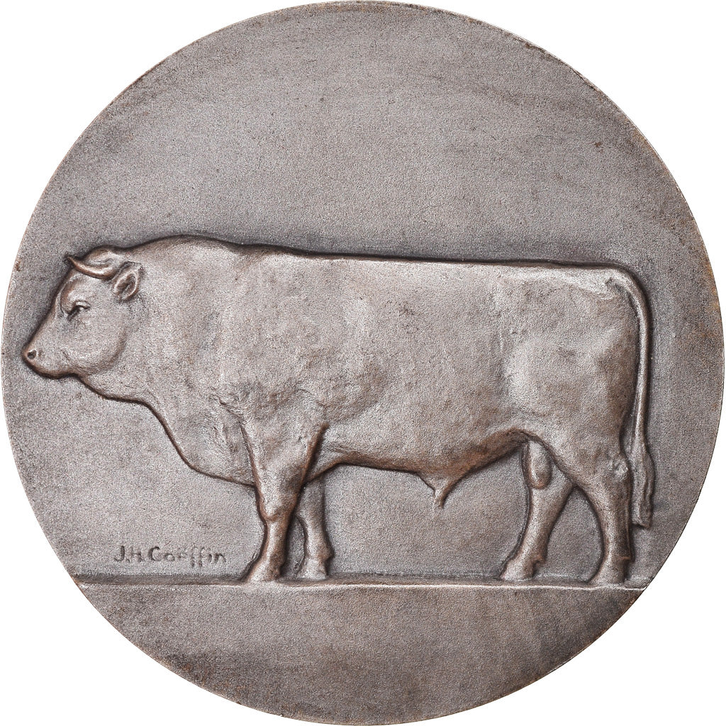 França, Medal, Agriculture, Taureau, Offert par Mr Durieux, Sénateur, Coeffin