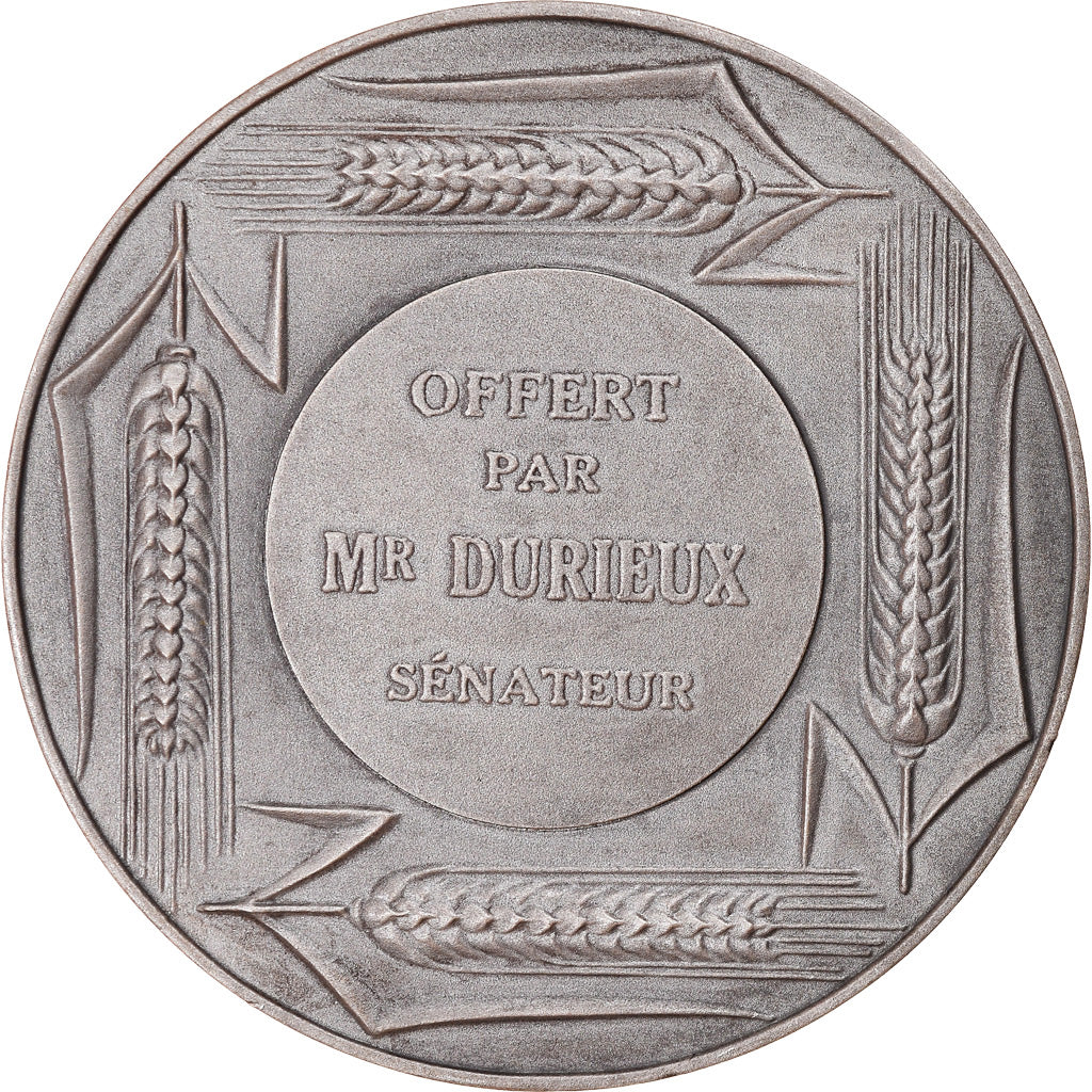 França, Medal, Agriculture, Taureau, Offert par Mr Durieux, Sénateur, Coeffin