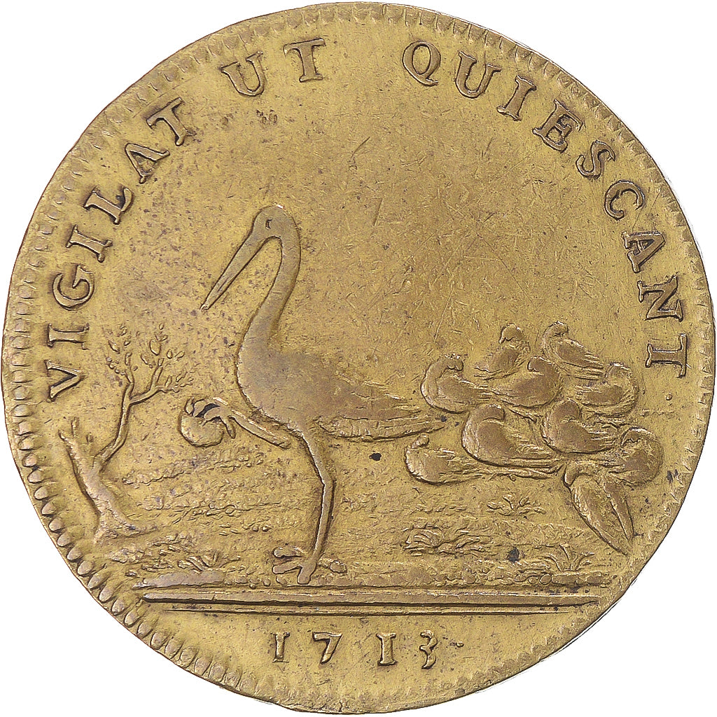 France, Token, Louis-Charles de Machault, Lieutenant Général de Police, 1713