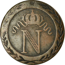 Moneda, Francia, 10 Centimes, 1809, Perpignan, BC+, Vellón, Gadoury:190