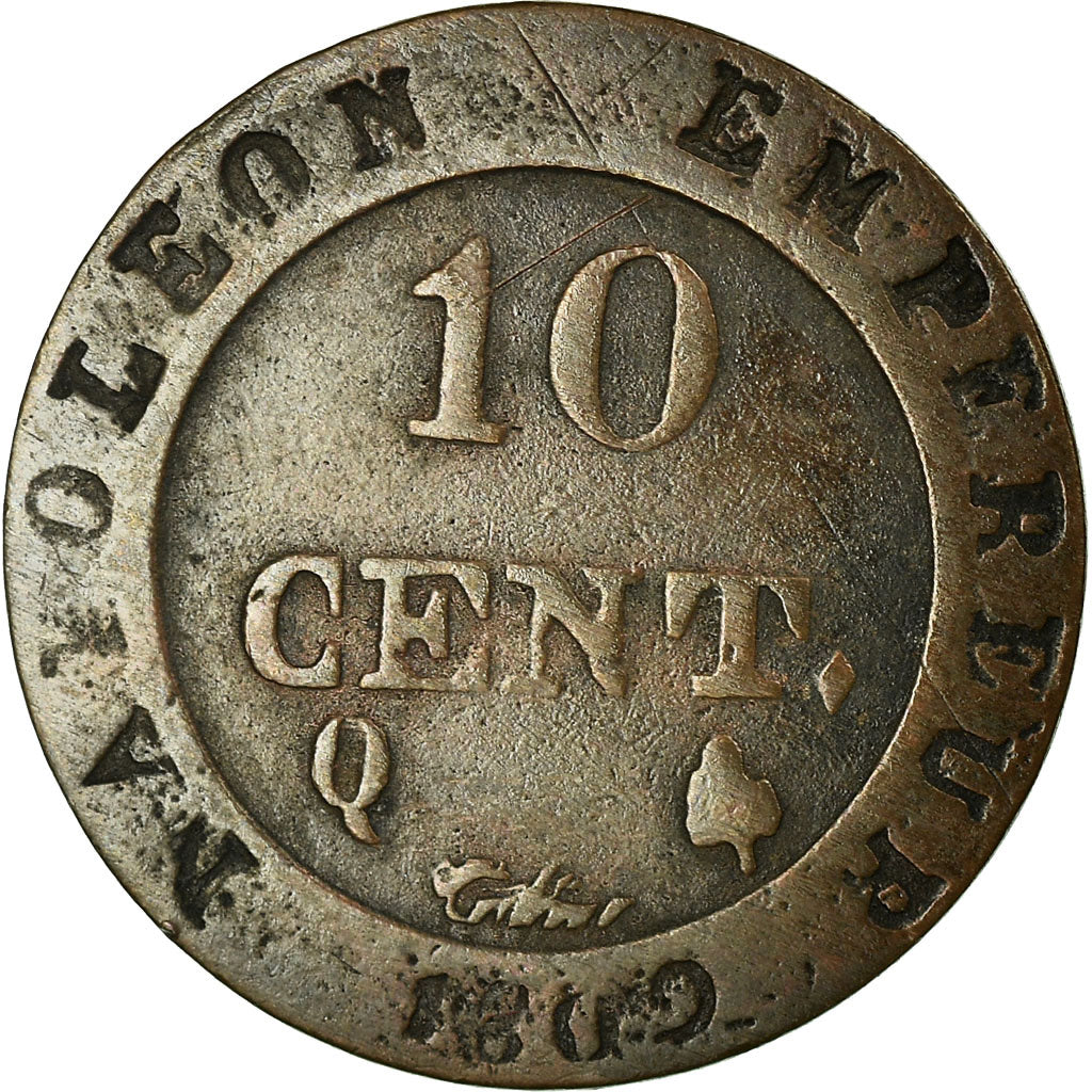 Coin, France, 10 Centimes, 1809, Perpignan, VF(30-35), Billon, Gadoury:190
